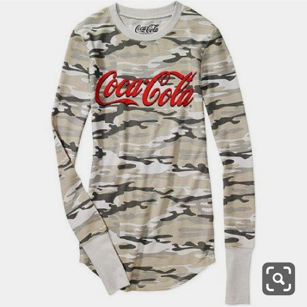 Coca-Cola Camo Long Sleeve Shirt Sz Medium
